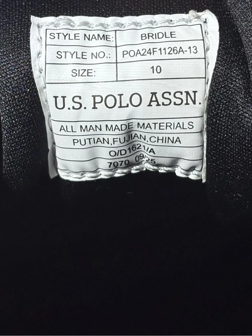 U.S. Polo Assn. Black Leather Sneakers with Brown Sole and White Heel